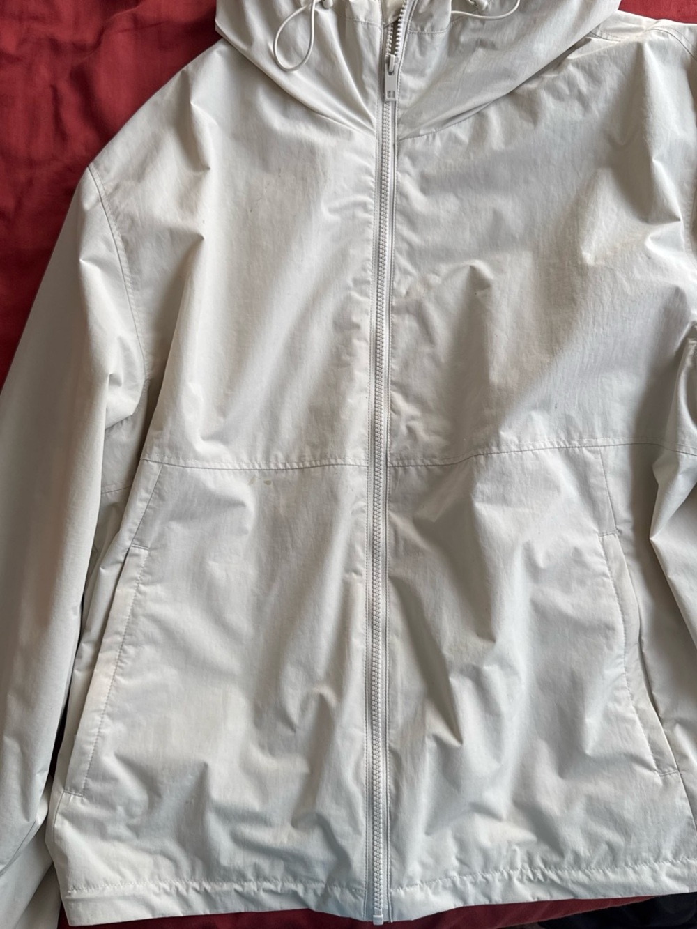 H&M White Hooded Windbreaker Jacket